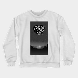 Black heart geometric style Crewneck Sweatshirt